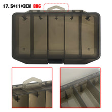 Load image into Gallery viewer, Gray Transparent Plastic Single Layer Lure Box Large/Medium/Small Size Fishing Accessories Case 5 Grids Soft Bait Hard Bait Storage Box