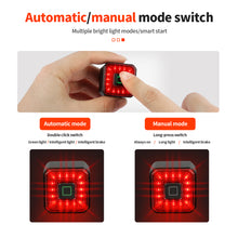 Load image into Gallery viewer, Bicycle Taillight Intelligent Induction Brake Light LED Highlighting Warning Mountain Bike Night Riding Burner USB Rechargeable IPX4 Waterproof