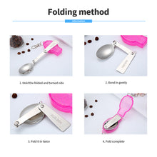 Load image into Gallery viewer, 304 Stainless Steel Foldable Cutlery Outdoor Three-Fold Welded Spoon Fork Picnic Camping Travel Portable Creative Tableware With Storage Box