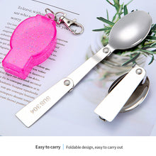 Load image into Gallery viewer, 304 Stainless Steel Foldable Cutlery Outdoor Three-Fold Welded Spoon Fork Picnic Camping Travel Portable Creative Tableware With Storage Box
