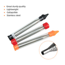 Load image into Gallery viewer, Stainless Steel Fire Blowing Tube 8 Sections Retractable Collapsible Mouth Blowpipe Efficient Small Portable Outdoor Camping Fire Tool Picnic Equipment