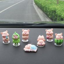 Load image into Gallery viewer, 7Pcs/Set Cute Car Center Console Ornament Animal Pig Doll Statue Figurine Small Miniatures for Car Home Decoration