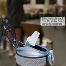 Load image into Gallery viewer, 1Pc 800ml Sports Water Bottle with straw For Camping Hiking Outdoor Plastic Transparent Bottle For Men Drinkware
