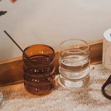 Load image into Gallery viewer, 1Pc Creative Glass Cup Heat-resistant Tumbler Drinkware Tea Juice Milk Coffee Mug Home Water Glasses Ripple Mug 300ml