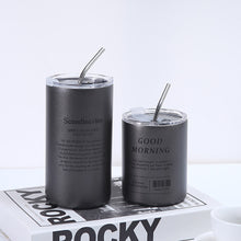 Load image into Gallery viewer, 350/600ml Ice Hot Coffee Industrial Style Stainless Steel Handy Thermos Cup Car Direct Drinking Straw American Travel Mug