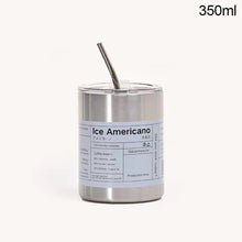 Load image into Gallery viewer, 350/600ml Ice Hot Coffee Industrial Style Stainless Steel Handy Thermos Cup Car Direct Drinking Straw American Travel Mug