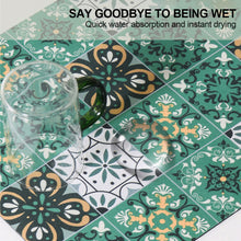 Load image into Gallery viewer, 1Pc Vintage Printed Dish Drying Mat Rubber Water Absorbent Kitchen Sink Pad Splash Drain Pad Placemat Tableware Anti-skid Rugs