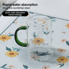 Load image into Gallery viewer, 1Pc Vintage Printed Dish Drying Mat Rubber Water Absorbent Kitchen Sink Pad Splash Drain Pad Placemat Tableware Anti-skid Rugs