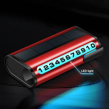 Load image into Gallery viewer, Solar Car Parking Number Plate Luminous Auto Parking Card Temporary Stop Phone Number Card For Car Decoration Accessory