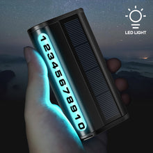 Load image into Gallery viewer, Solar Car Parking Number Plate Luminous Auto Parking Card Temporary Stop Phone Number Card For Car Decoration Accessory