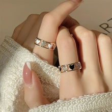 Load image into Gallery viewer, Love Shining Micro Diamond Hollow Out Ring Fashion Opening Adjustable Alloy Ring Women Jewelry Accessory