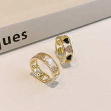 Load image into Gallery viewer, Love Shining Micro Diamond Hollow Out Ring Fashion Opening Adjustable Alloy Ring Women Jewelry Accessory