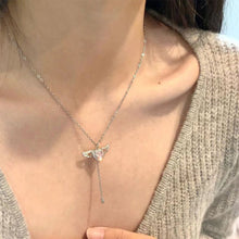 Load image into Gallery viewer, Cupid's Heart Love Necklace Shiny Zircon Angel Wings Love Pendant Alloy Necklace Clavicle Chain Female Jewelry Accessory