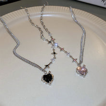 Load image into Gallery viewer, Heart Pendant Necklace Fashionable Creative Diamond Chain Splicing Necklace Clavicle Chain Jewelry Accessory