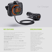 Load image into Gallery viewer, Car Bluetooth 5.0 MP3 Player AUX Audio Lossless Sound Music Receiver Handsfree Call FM Transmitter PD20W QC3.0 Fast Charger Mic