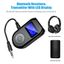 Load image into Gallery viewer, 3 in 1 Bluetooth-compatible 5.0 Transmitter and Receiver Wireless Bluetooth-compatible Adapter with Display Screen Low Latency