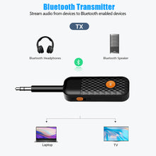 Load image into Gallery viewer, Bluetooth Audio Transmitter Portable Mini 3.5MM Lossless Stereo Wirleless Adapter Dongle For PC TV Bluetooth Earphone