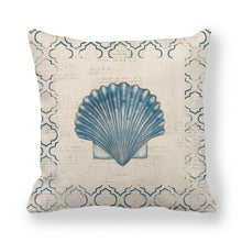 Load image into Gallery viewer, 18 x 18 Inch Throw Pillow Covers Sea Theme Square Cotton Linen Cushion Cover Pillow Case for Living Room Bed Indoors Home Decor