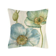 Load image into Gallery viewer, Blue Flower Throw Pillow Covers 18x18 Inch Square Pillowcase Cotton Linen Cushion Cases for Home Decor Sofa Bedroom Car