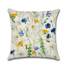 Load image into Gallery viewer, Set of 4 Colorful Flowers Throw Pillow Case Cotton Linen Cushion Cover Square Pillow Covers Sofa Home Decor 18x18 Inch