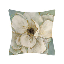 Load image into Gallery viewer, Set of 4 Blue Flower Throw Pillow Covers 18x18 Inch Square Pillowcase Cotton Linen Cushion Cases for Home Decor Sofa Car