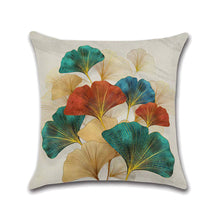Load image into Gallery viewer, Set of 4 Ginkgo Leaf Throw Pillow Covers Cotton Linen Cushion Cover Pillowcase for Couch Sofa Bed Car Home Decor 18 X 18 Inch
