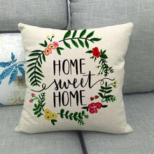 Load image into Gallery viewer, Home Sweet Home Garland Throw Pillow Covers Cotton Linen Cushion Cover Pillowcase for Couch Sofa Bed Home Decor 18 x 18 Inch