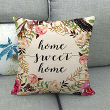 Load image into Gallery viewer, Home Sweet Home Garland Throw Pillow Covers Cotton Linen Cushion Cover Pillowcase for Couch Sofa Bed Home Decor 18 x 18 Inch