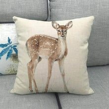 Load image into Gallery viewer, Grey Animal Style Throw Pillow Covers Pillows Cases Cotton Linen 18x18 Inch Square Cushion Cover for Sofa Bedroom Car Home Decor