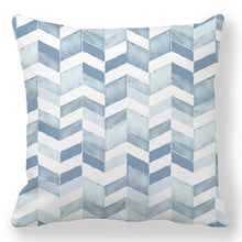 Load image into Gallery viewer, Light Blue Geometric Design Throw Pillow Covers 18 x 18 Inch Cushion Cover Square Pillowcase for Couch Sofa Bed Home Decor