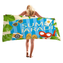 Load image into Gallery viewer, Summer Beach Vacation Microfiber Beach Towel Sand Free Lightweigh Quick Dry Super Absorbent for Travel Pool Yoga Gym Sports