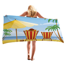 Load image into Gallery viewer, Summer Beach Vacation Microfiber Beach Towel Sand Free Lightweigh Quick Dry Super Absorbent for Travel Pool Yoga Gym Sports