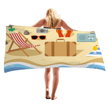 Load image into Gallery viewer, Summer Beach Vacation Microfiber Beach Towel Sand Free Lightweigh Quick Dry Super Absorbent for Travel Pool Yoga Gym Sports