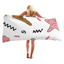 Load image into Gallery viewer, Cute Cartoon Pattern Super Absorbent Microfiber Beach Towels Quick Dry Towel for Kids Teens Adults Travel Swimming Camping Pool