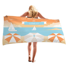 Load image into Gallery viewer, Summer Beach Vacation Style Microfiber Beach Towel Lightweigh Quick Dry Super Absorbent for Travel Pool Yoga Gym Sports