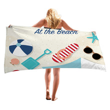 Load image into Gallery viewer, Summer Beach Vacation Style Microfiber Beach Towel Lightweigh Quick Dry Super Absorbent for Travel Pool Yoga Gym Sports