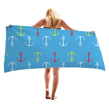 Load image into Gallery viewer, Green Stripe Super Absorbent Microfiber Beach Towels Quick Dry Towel for Adults Kids Pool Travel Camping Hiking 30 X 60 Inch