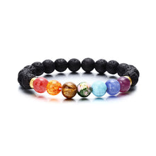 Load image into Gallery viewer, Unisex 7 Chakra Reiki Healing Stone Bracelet Yoga Balance Energy Beads Volcanic Stone Lose Weight Bracelet Jewelry Bangle