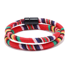 Load image into Gallery viewer, Unisex Bohemia Cloth Wrap Bracelet Magnetic Clasp Ethnic Boho Rope Fabric Bracelet