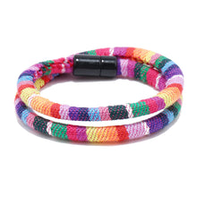 Load image into Gallery viewer, Unisex Bohemia Cloth Wrap Bracelet Magnetic Clasp Ethnic Boho Rope Fabric Bracelet