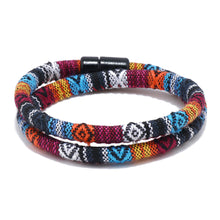 Load image into Gallery viewer, Unisex Bohemia Cloth Wrap Bracelet Magnetic Clasp Ethnic Boho Rope Fabric Bracelet