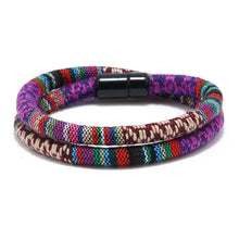 Load image into Gallery viewer, Unisex Bohemia Cloth Wrap Bracelet Magnetic Clasp Ethnic Boho Rope Fabric Bracelet