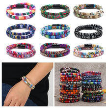 Load image into Gallery viewer, Unisex Bohemia Cloth Wrap Bracelet Magnetic Clasp Ethnic Boho Rope Fabric Bracelet