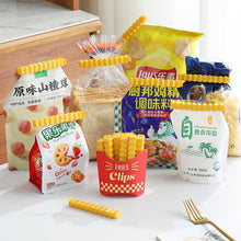 Load image into Gallery viewer, 12pcs Fries Chips Shape Sealing Clip with Fridge Magnet Holder Portable Bread Bag Fresh Storage Seal Clips Snack Bag Sealer Clamp Food Preservation Bag Clip Kitchen Storage Tool