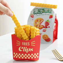 Load image into Gallery viewer, 12pcs Fries Chips Shape Sealing Clip with Fridge Magnet Holder Portable Bread Bag Fresh Storage Seal Clips Snack Bag Sealer Clamp Food Preservation Bag Clip Kitchen Storage Tool