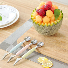 Load image into Gallery viewer, Double-Head Stainless Steel Fruit Platter Ball Digger Sawtooth Carving Knife Watermelon Ball Scoop Spoon Kitchen Fruit Carving Tool