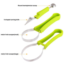 Load image into Gallery viewer, 3 In 1 Watermelon Slicer Cutter Scoop Fruit Carving Knife Cutter Fruit Platter Fruit Dig Pulp Separator Kitchen Gadgets Accessories