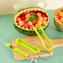 Load image into Gallery viewer, 3 In 1 Watermelon Slicer Cutter Scoop Fruit Carving Knife Cutter Fruit Platter Fruit Dig Pulp Separator Kitchen Gadgets Accessories