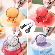 Load image into Gallery viewer, Stainless Steel Ice Cream Scoops Stacks Ice Cream Digger Non-Stick Fruit Ice Ball Maker Watermelon Ice Cream Spoon Tool