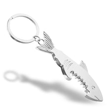 Load image into Gallery viewer, Metal Shark Bottle Opener Keychain Beer Opener Soda Drink Starter Portable Mini Bottle Opener Birthday Father's Day Gifts